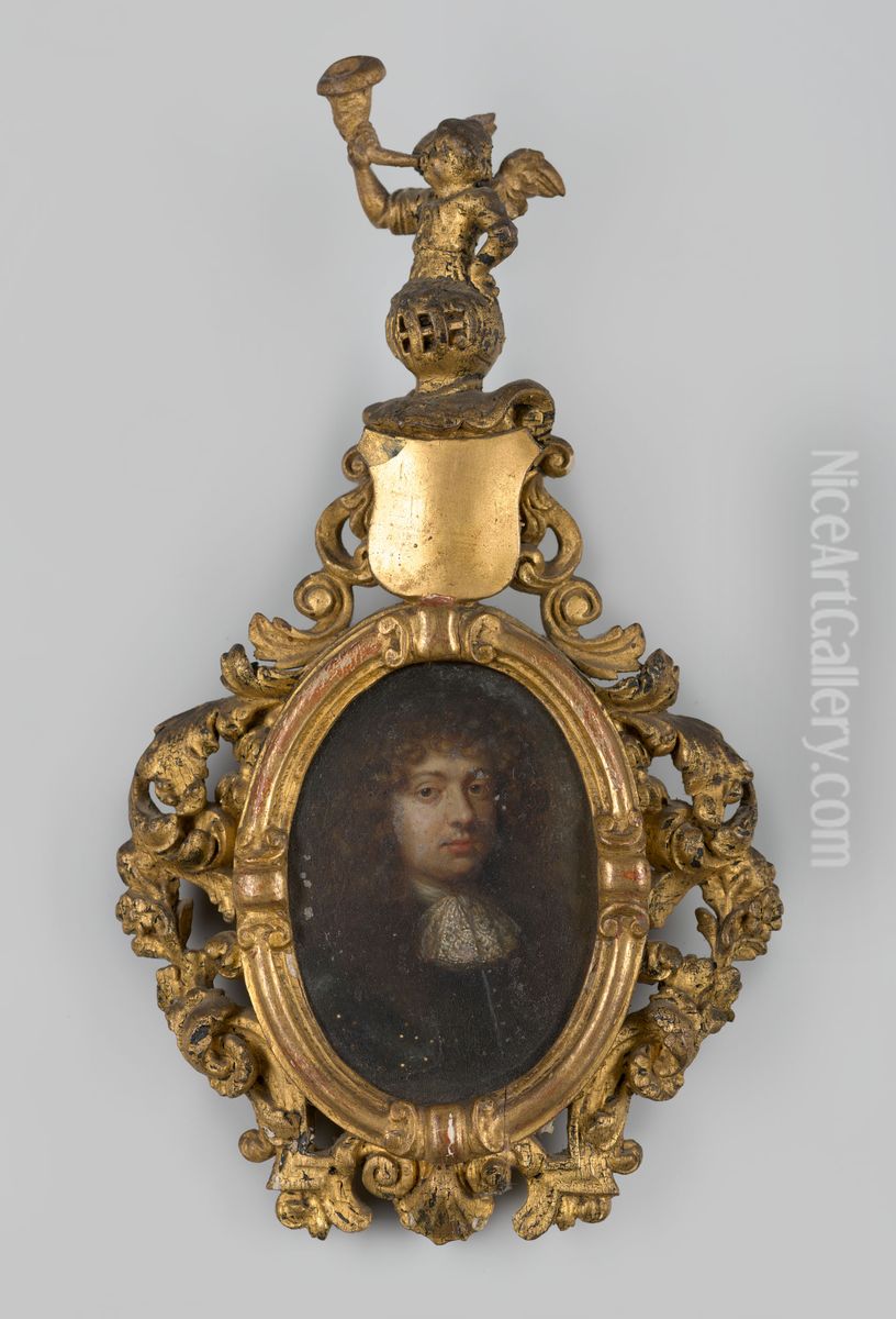 Miniatuurportret van een man Oil Painting by Geldersch Landschap en Kasteelen