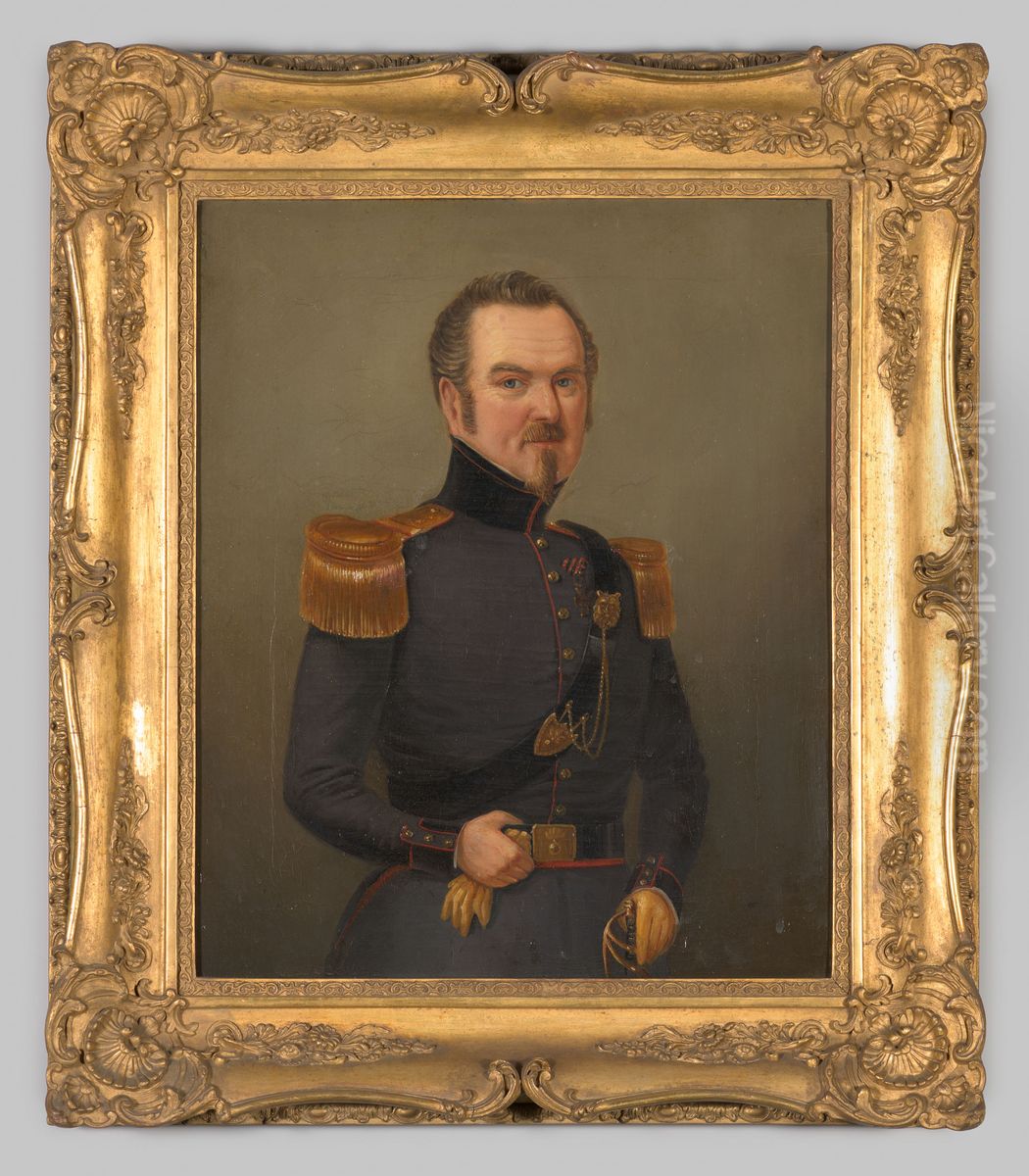 Portret van jhr. Jacobus Gijsbertus Bouwens van Horssen Oil Painting by Geldersch Landschap en Kasteelen