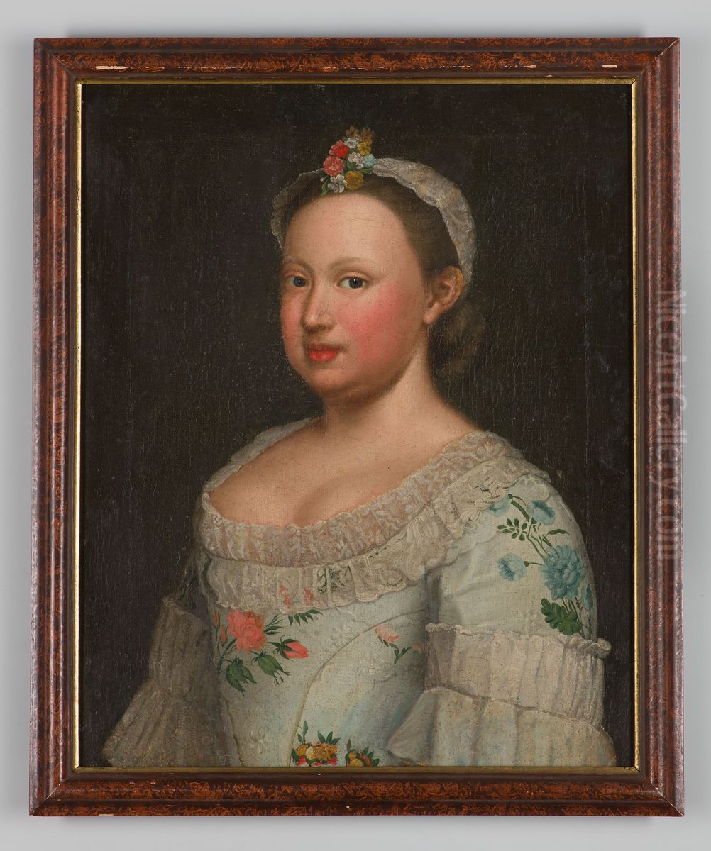 Portrait of Carolina van Oranje- Nassau (1743-1787) Oil Painting by Tethart Philipp Christian Haag