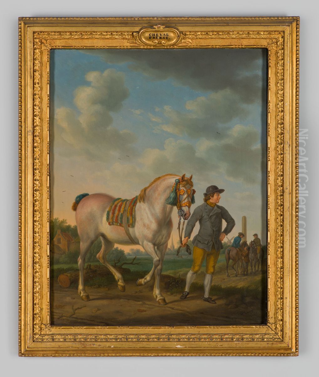 Fries paard Oil Painting by Tethart Philipp Christian Haag