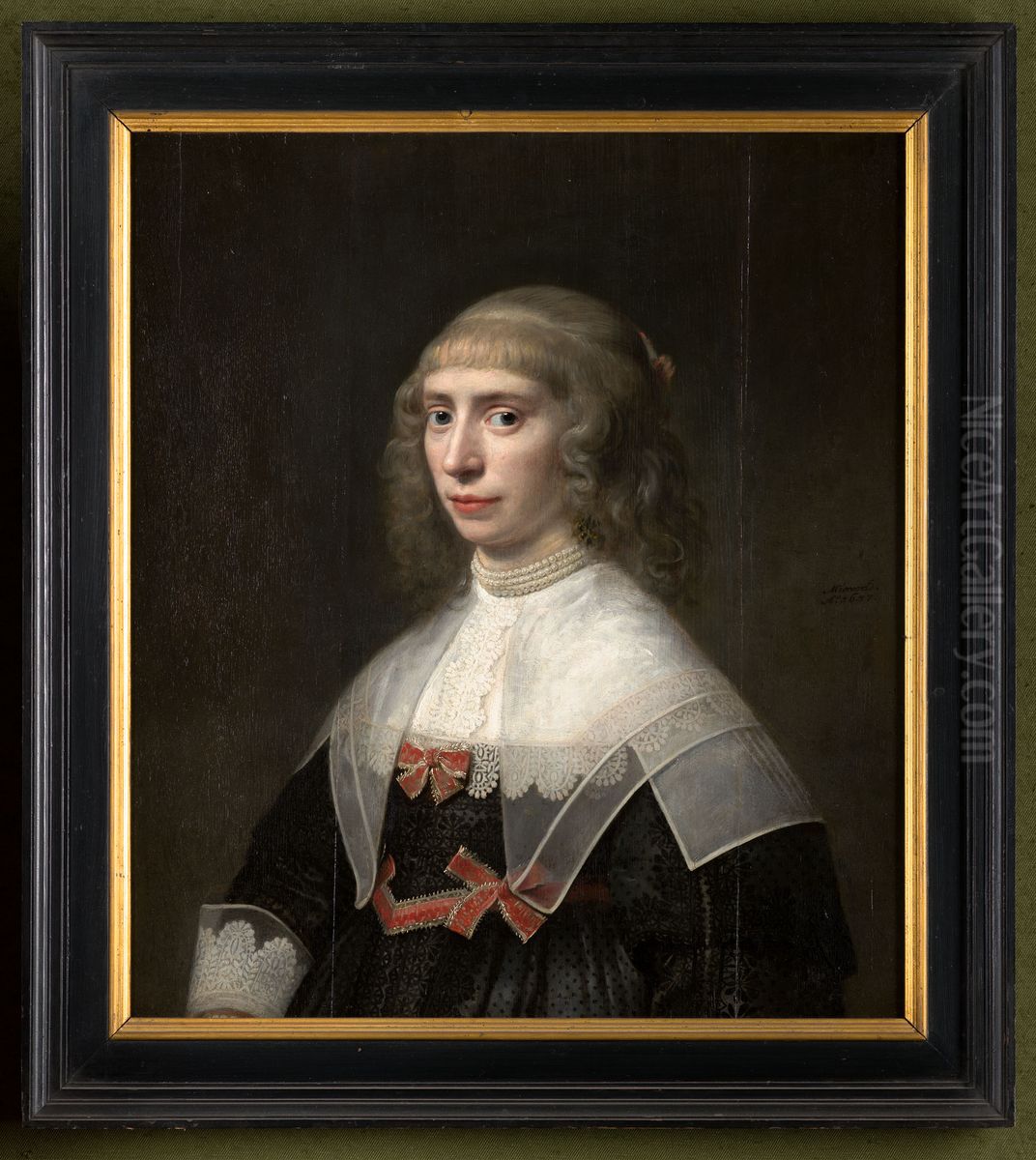Portrait of a unknown woman, possibly of the Van Bemmel family Oil Painting by Michiel Jansz. van Mierevelt
