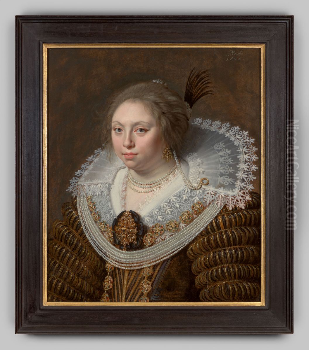 Portret van Ermgard Elisabeth van Dorth Oil Painting by Paulus Moreelse
