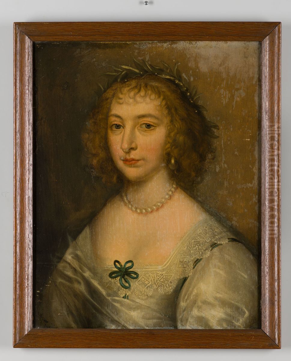 Portret van een vrouw Oil Painting by Geldersch Landschap en Kasteelen