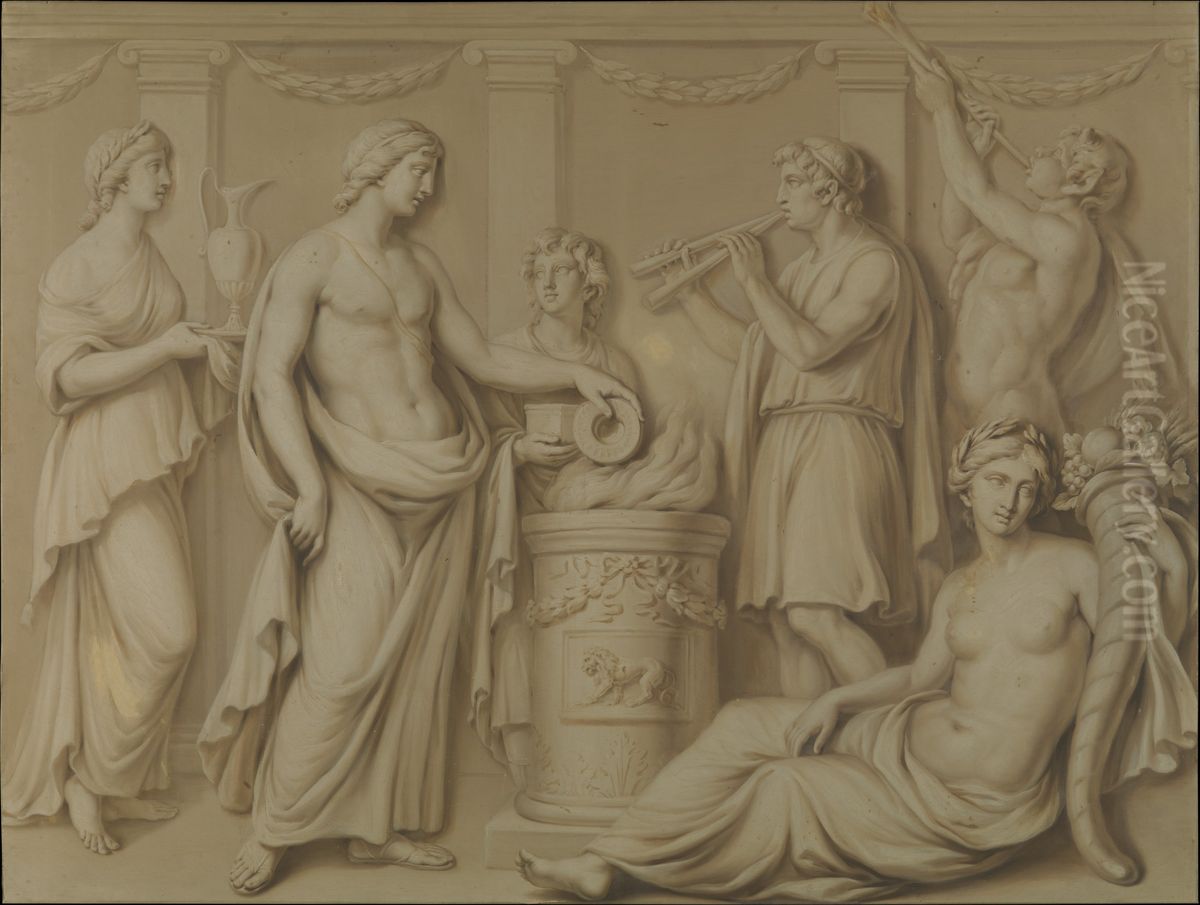 Ceremonial Scene Oil Painting by Robert Adam