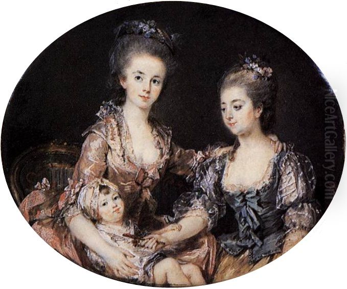 =The painter's family Oil Painting by Peter Adolf Hall