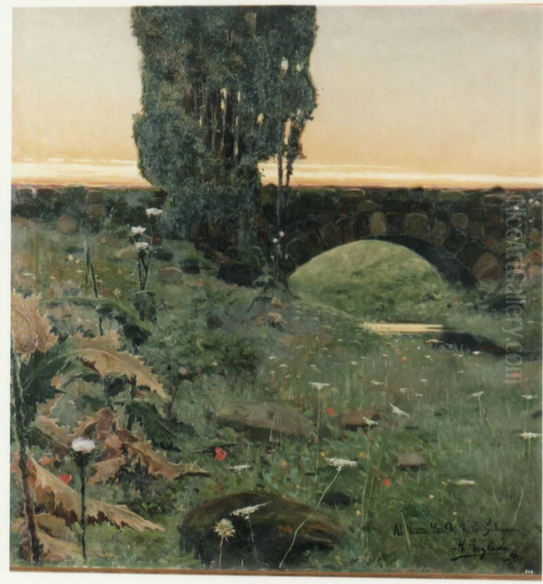 Paisatge amb pont Oil Painting by Hermenegildo Anglada Camarasa