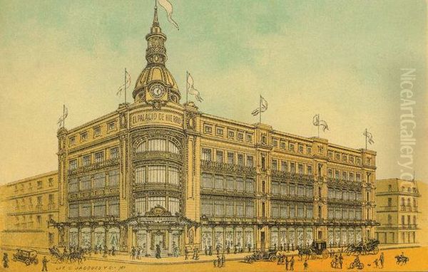 Palacio de Hierro in 1908 Oil Painting by unknown