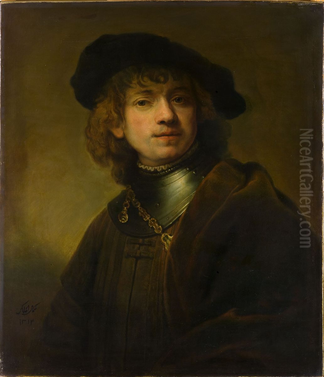Portrait of Rembrandt Oil Painting by Kamal-ol-molk