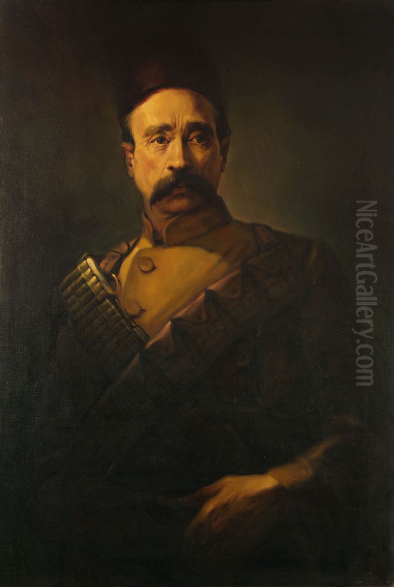 Portrait of Sattar Khan Oil Painting by Ali Mahmudi