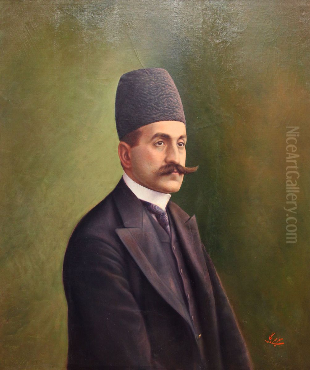 prtrh mhmwdkhan ahtsham alsltnh Oil Painting by Jafar Chehrenegar