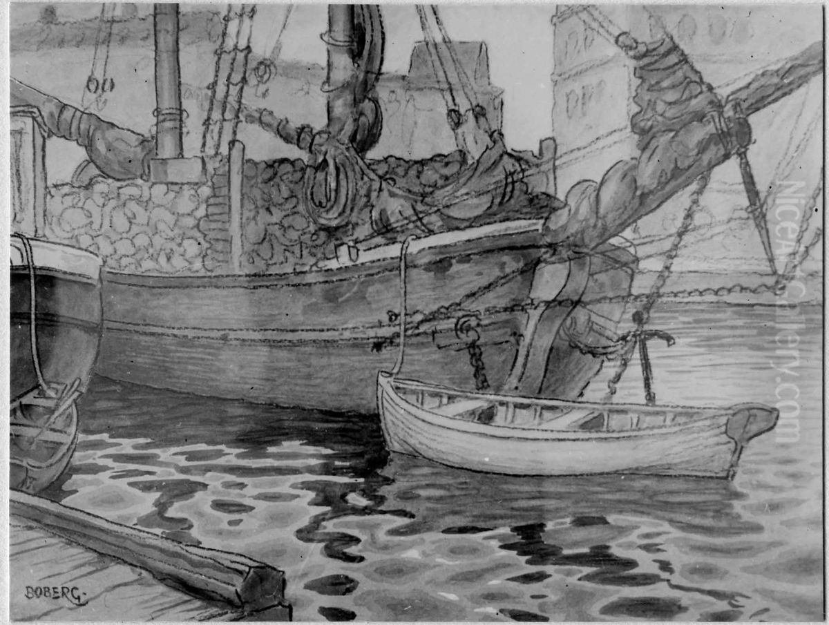 Vedskuta Oil Painting by Ferdinand Boberg