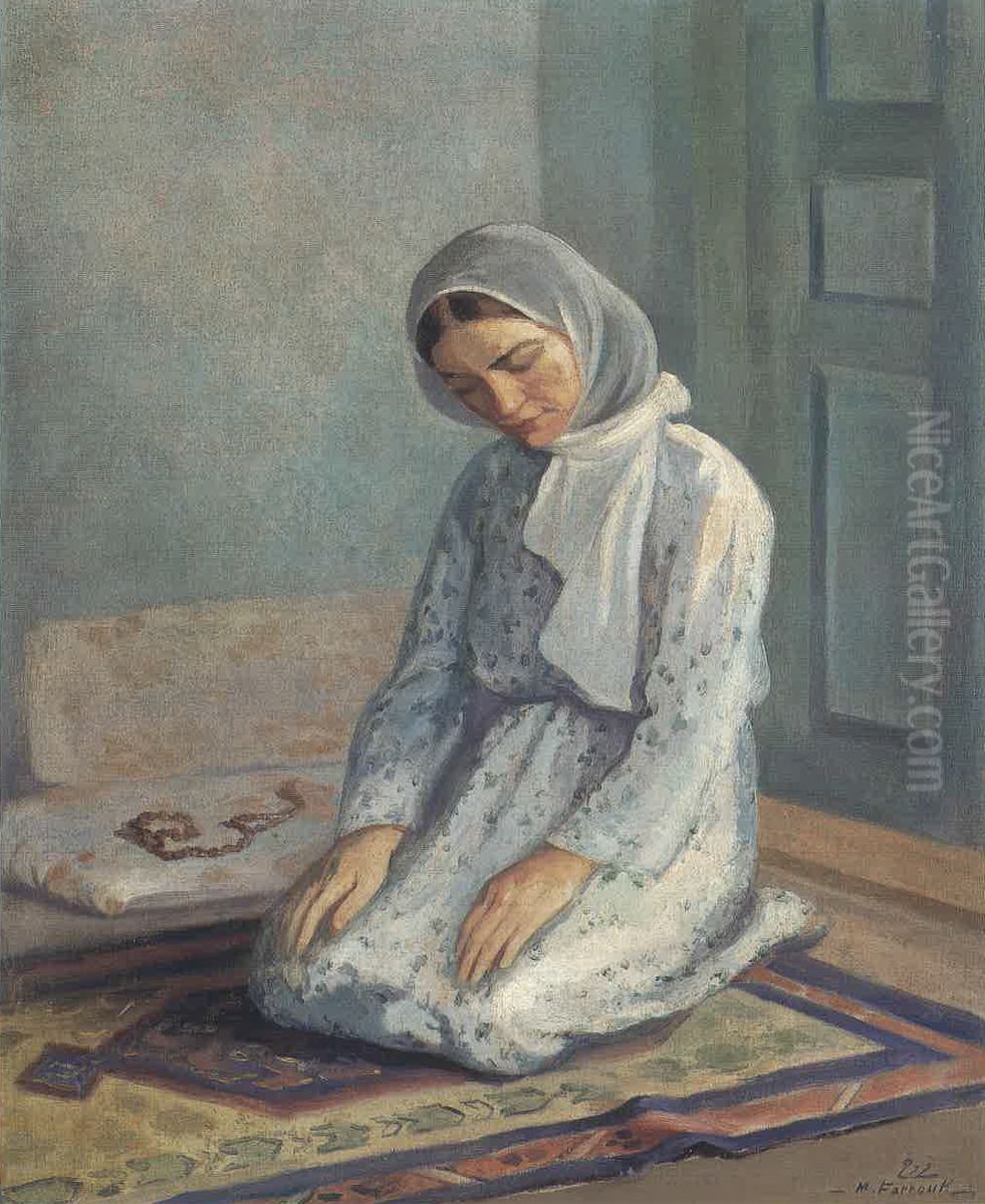 slat alzuhr. Oil Painting by Moustafa Farroukh