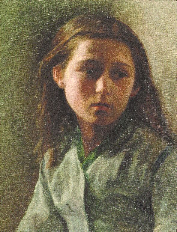 Teenager Oil Painting by Achille Glisenti