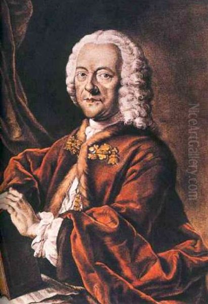 Georg Philipp Telemann (1681-1767) Oil Painting by Valentin Daniel Preisler