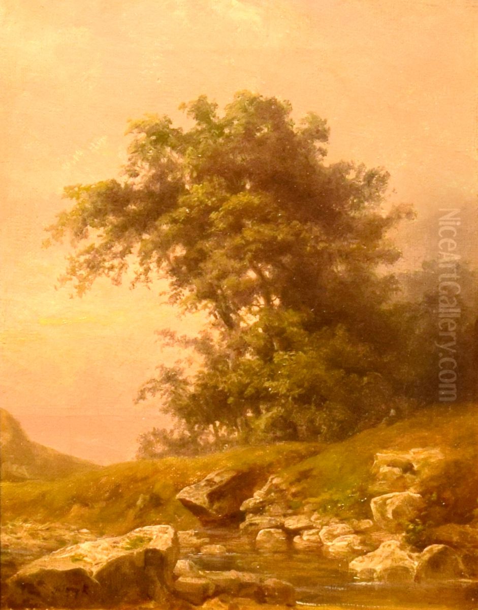 Edge of the Forest Oil Painting by Karoly Telepy