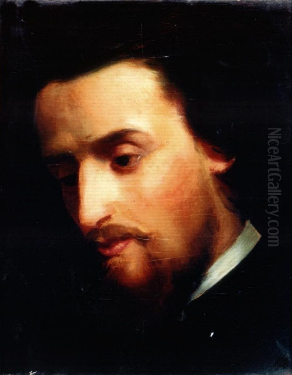 Self-portrait Oil Painting by Karoly Telepy