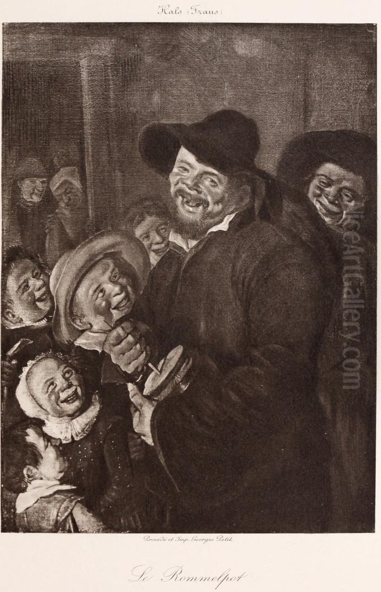 The Rommelpot Player Oil Painting by Frans Hals