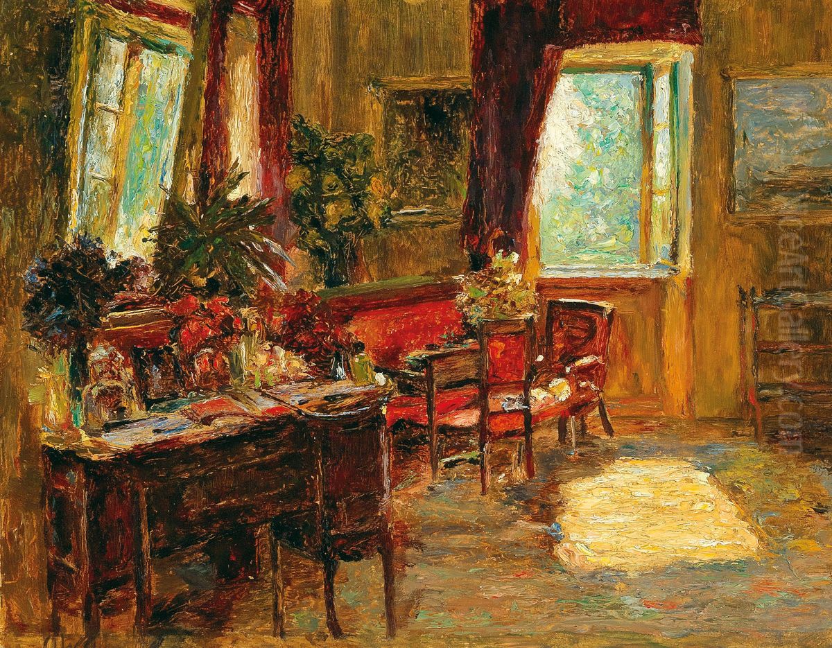 Interior Oil Painting by Olga Wisinger-Florian