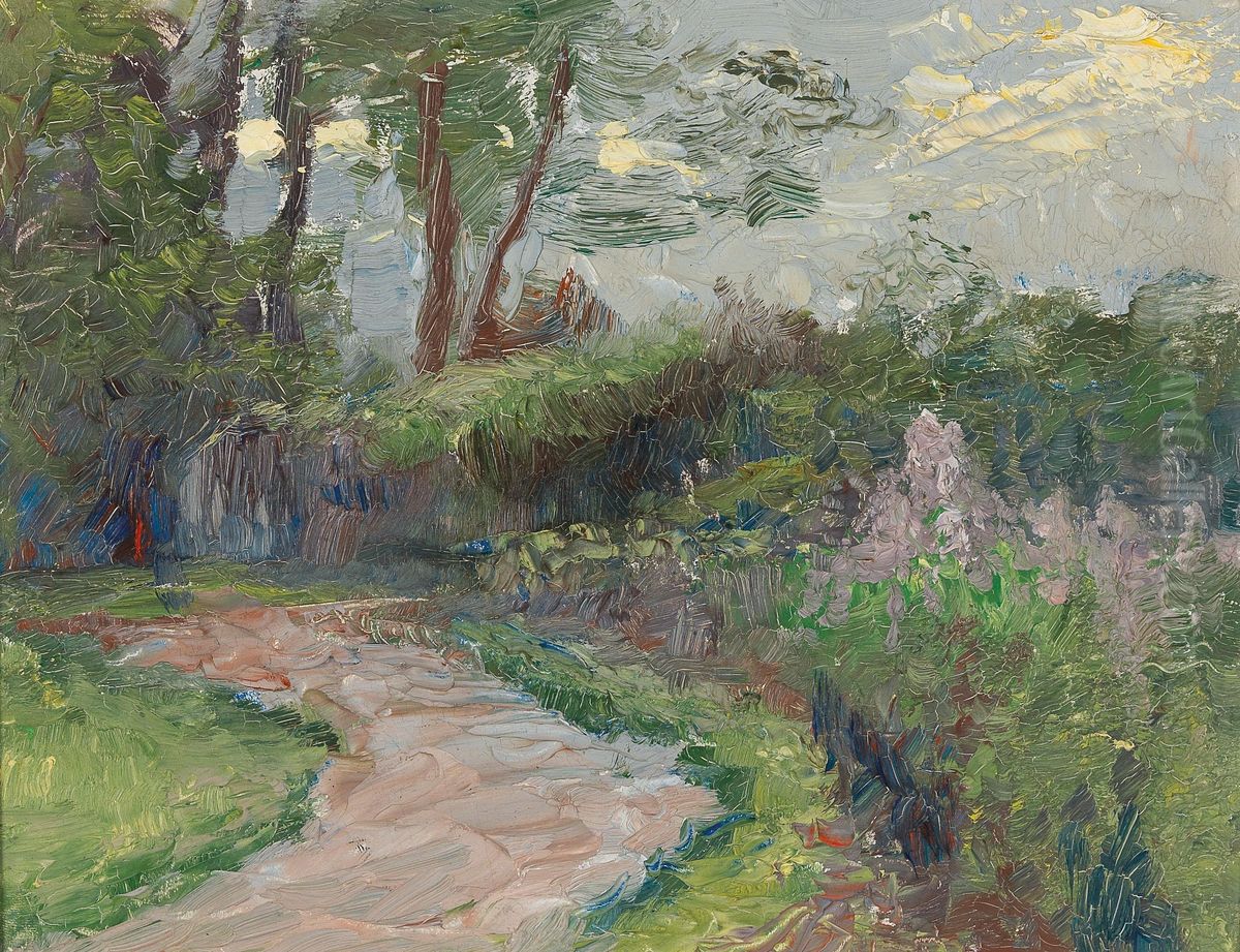 Path in the Park Oil Painting by Olga Wisinger-Florian