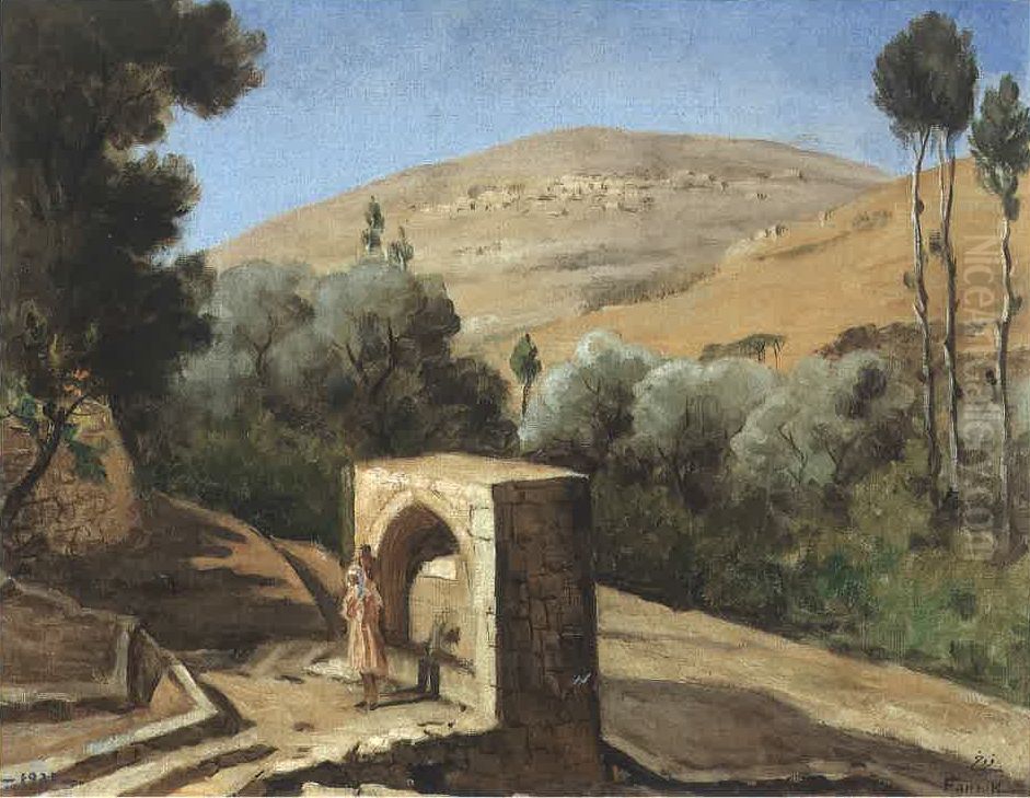 Fontaine Au Chouf. Oil Painting by Moustafa Farroukh