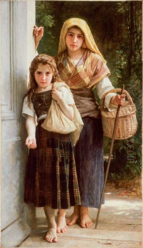 Les Petites Mendicantes Oil Painting by William-Adolphe Bouguereau