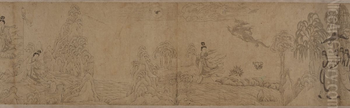 Nymph of the Luo River, Freer copy B Oil Painting by Gu Kaizhi