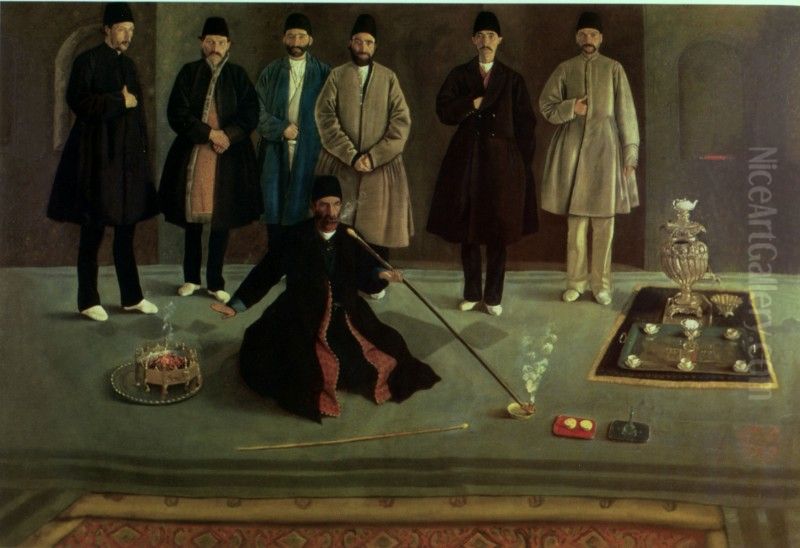 mhmd abrahym sraydarbashy w sraydarha Oil Painting by Kamal-ol-molk