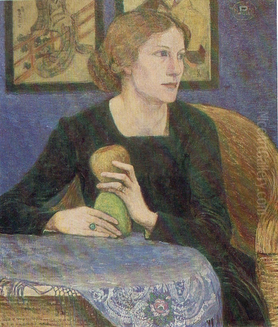 Portrait of Martha Vogeler Oil Painting by Heinrich Vogeler
