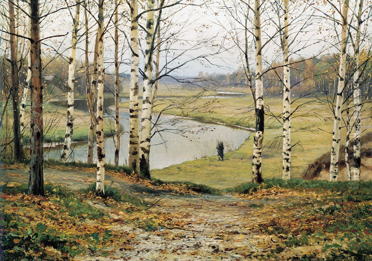 The October Oil Painting by Yefim Volkov