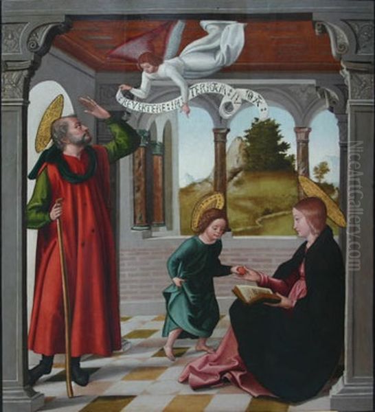 An angel appears to Joseph in a dream and admonishes him to return home Oil Painting by Juan de Borgona