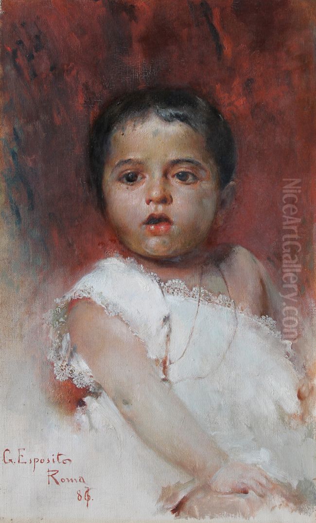 Little girl Oil Painting by Gaetano Esposito