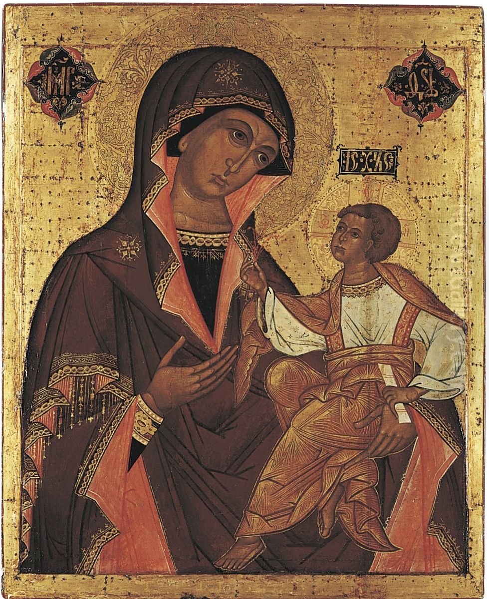 Georgian Mother of God Oil Painting by unknown