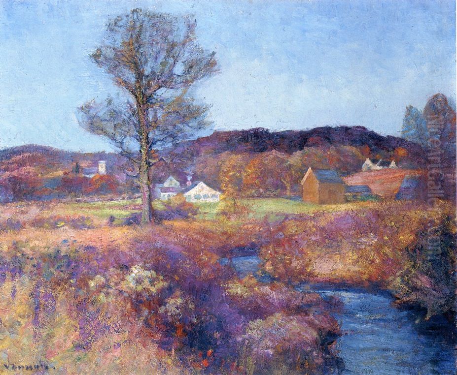 A New England Valley Oil Painting by Robert Vonnoh
