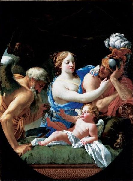 Time Discovering the Love of Venus and Mars Oil Painting by Simon Vouet
