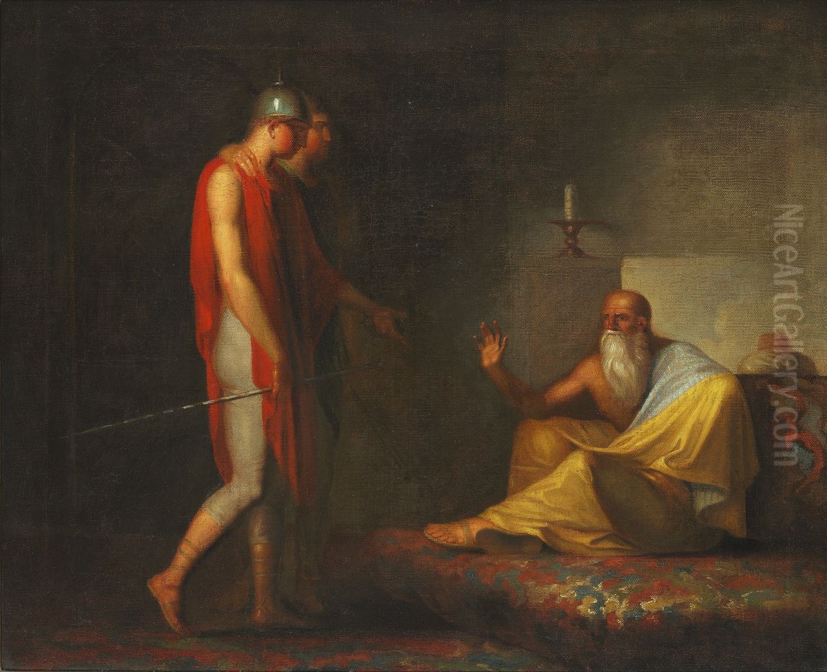 Alexander's messenger at the Persian philosopher Oil Painting by Nicolai Abildgaard