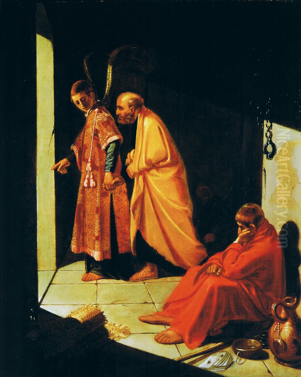 Liberation of St. Peter Oil Painting by Jan Pynas