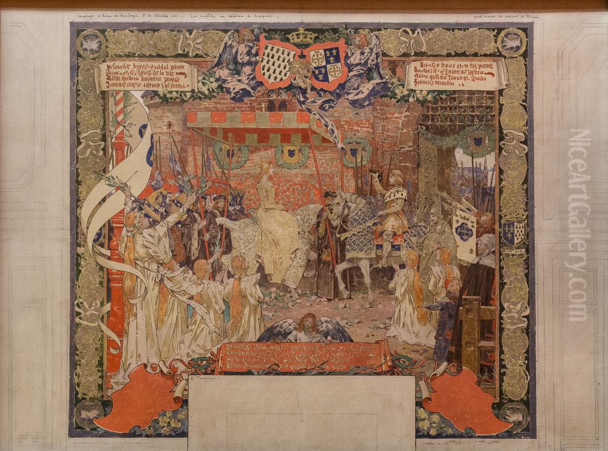 Le Mariage d'Anne de Bretagne Oil Painting by Edouard Toudouze