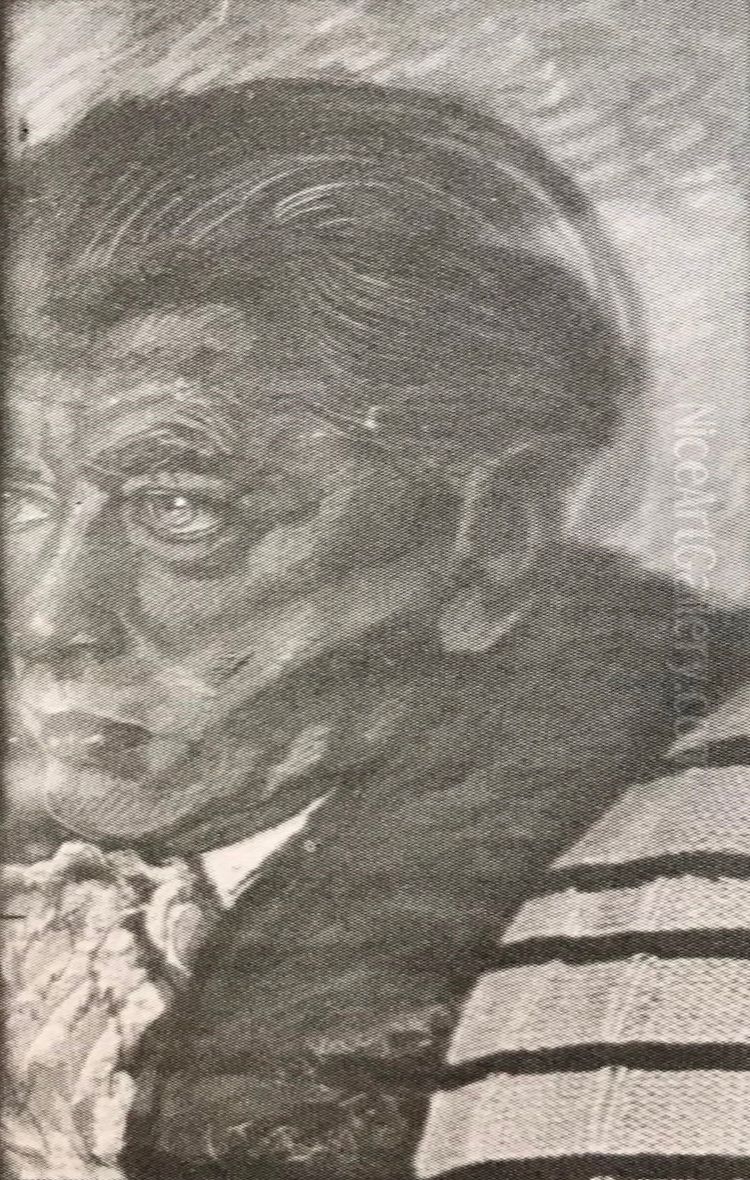 Portret meski Oil Painting by Stanislaw Ignacy Witkiewicz (Witkacy)