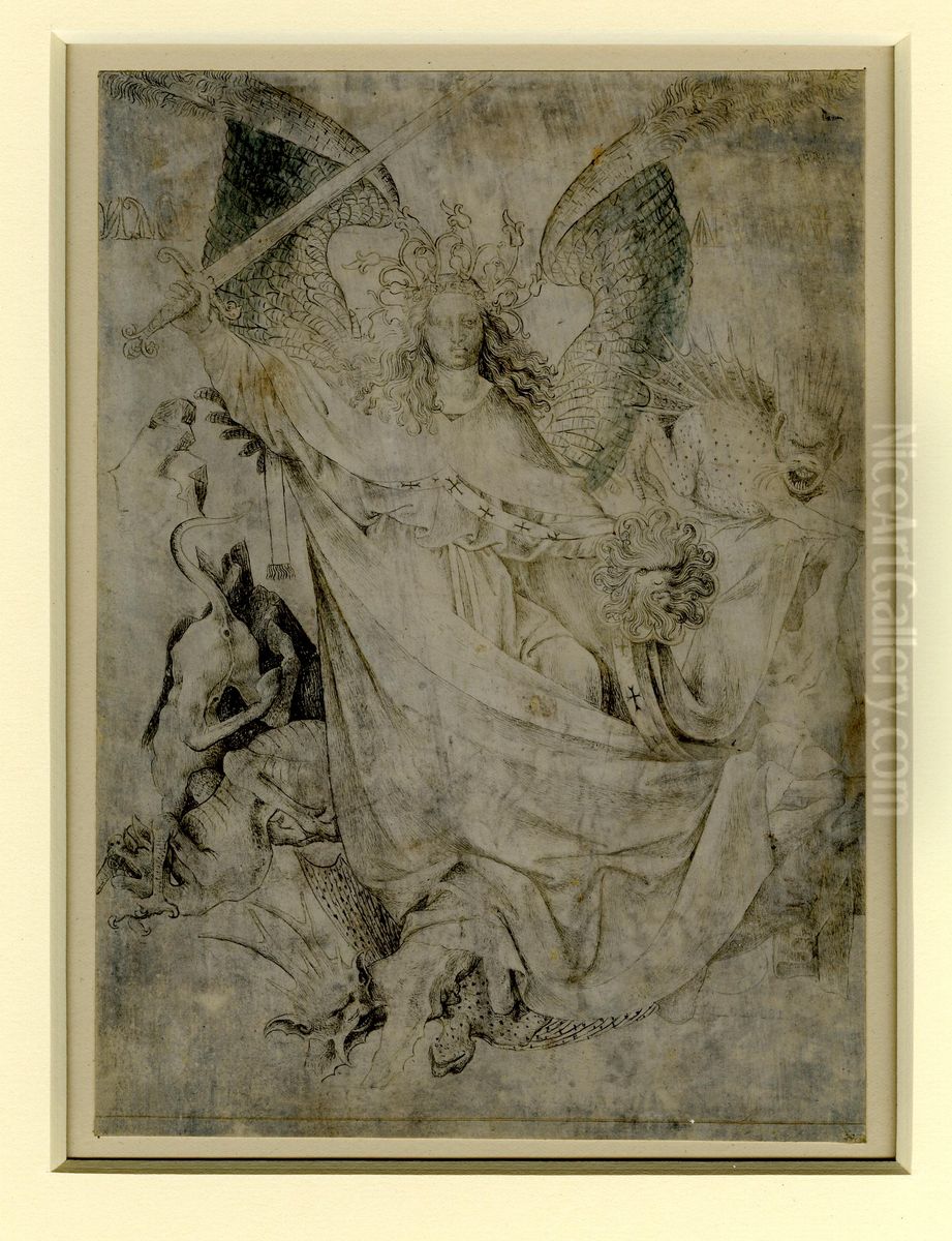 Archangel Michael Oil Painting by Jan Van Eyck