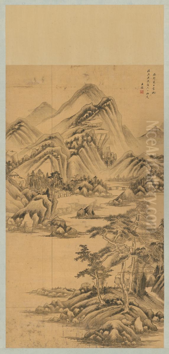 <<wang jian shan shui tu zhou>> Oil Painting by Wang Jian