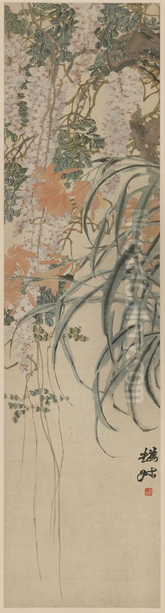 <<zhao zhi qian hua hui tiao ping>> Oil Painting by Zhao Zhiqian