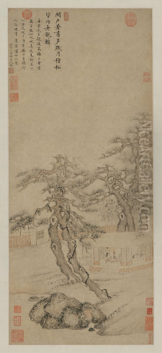 <<chen hao bi hu zhe shu tu zhou>> Oil Painting by Shen Hao