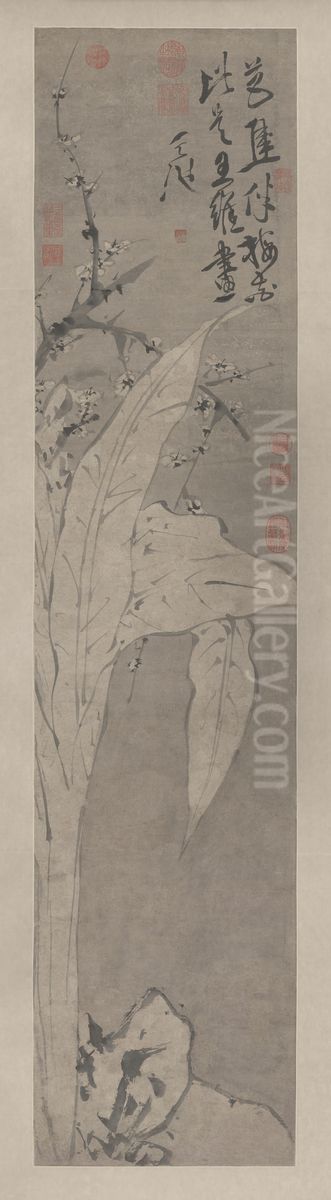 <<xu wei mei hua jiao ye tu zhou>> Oil Painting by Xu Wei