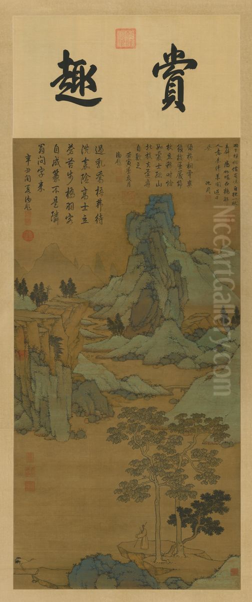 <<chen zhou tong yin wan he tu zhou>> Oil Painting by Shen Zhou