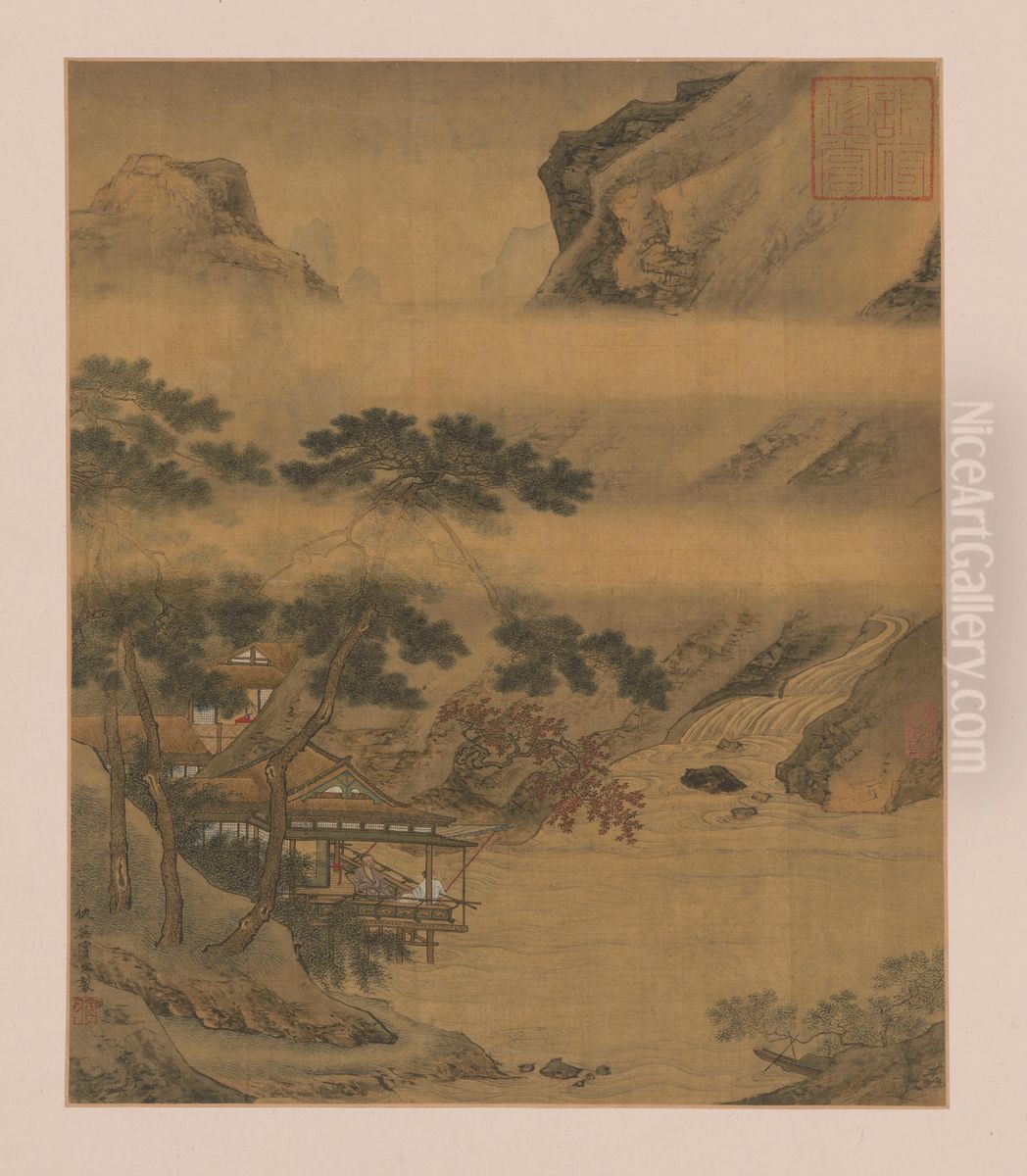 <<chou ying lin xi shui ge tu ye>> Oil Painting by Qiu Ying