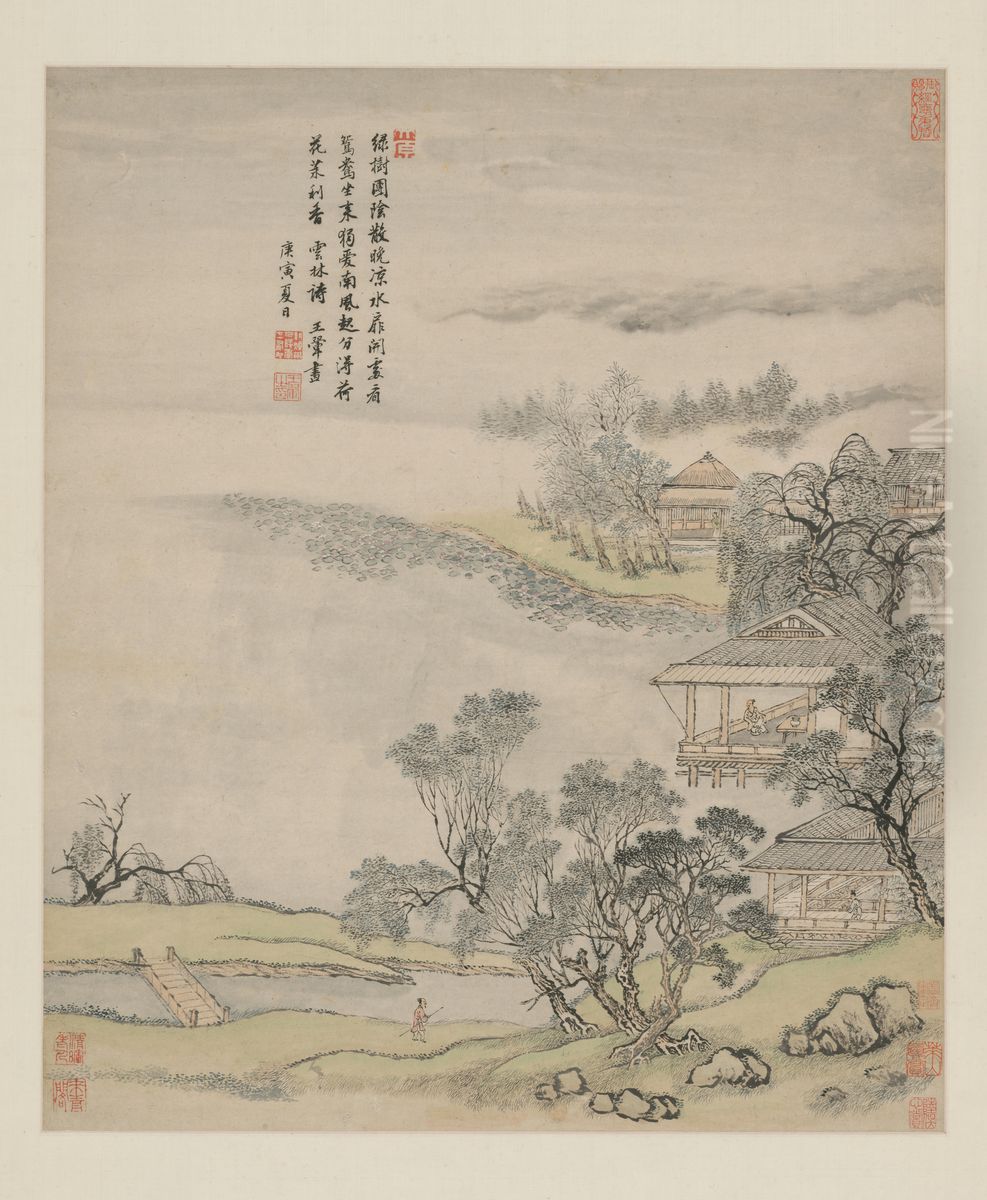 <<wang hui shui ge yan liang tu zhou>> Oil Painting by Wang Hui