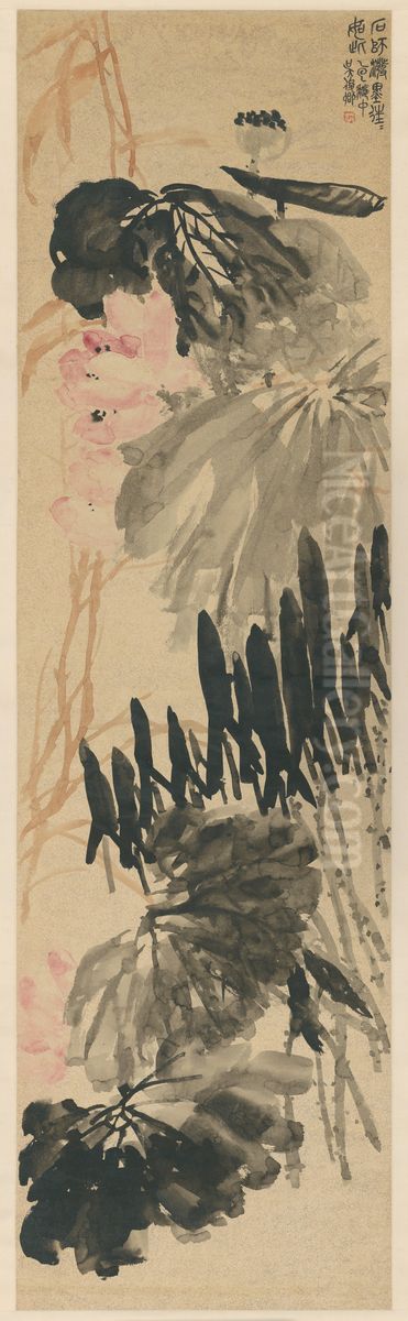 <<wu chang shuo he hua tu zhou>> Oil Painting by Wu Chang-shuo