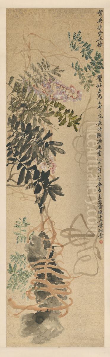 <<wu chang shuo zi teng tu zhou>> Oil Painting by Wu Chang-shuo