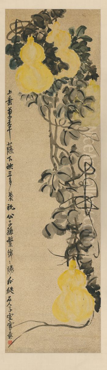 <<wu chang shuo hu lu tu zhou>> Oil Painting by Wu Chang-shuo