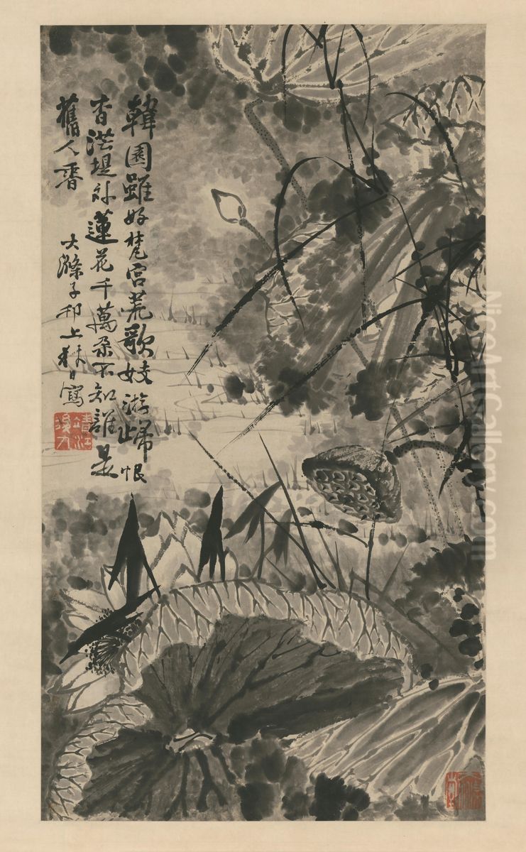 <<shi tao mo he tu zhou>> Oil Painting by Shitao Daoji